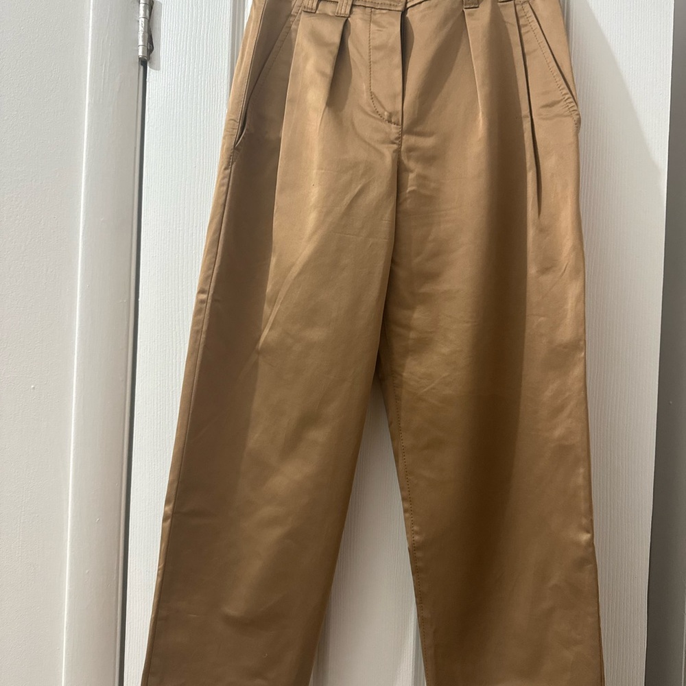 Brunello Cucinelli Caramel Pleated High-Rise Trousers